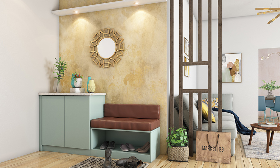 Ahmedabad apartment design trends for 2025 include industrial-style interiors with metallic accents and creative foyer decor