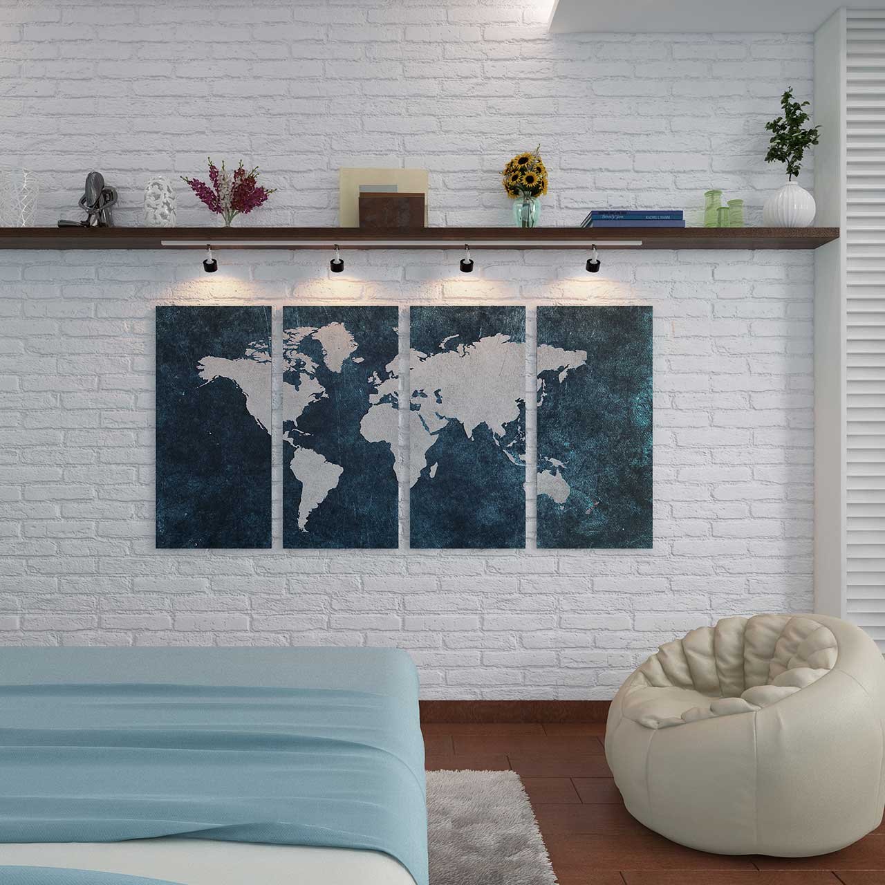 Bedroom design check-list: map 3D wall painting design brings in fresh energy to a modern bedroom desig