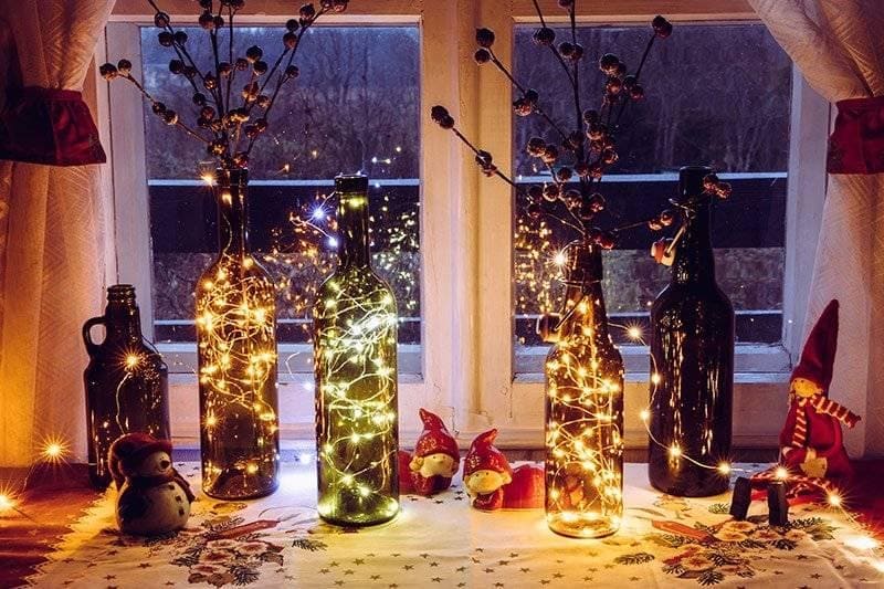 DIY christmas decoration  with home made lanterns for a festive vibe