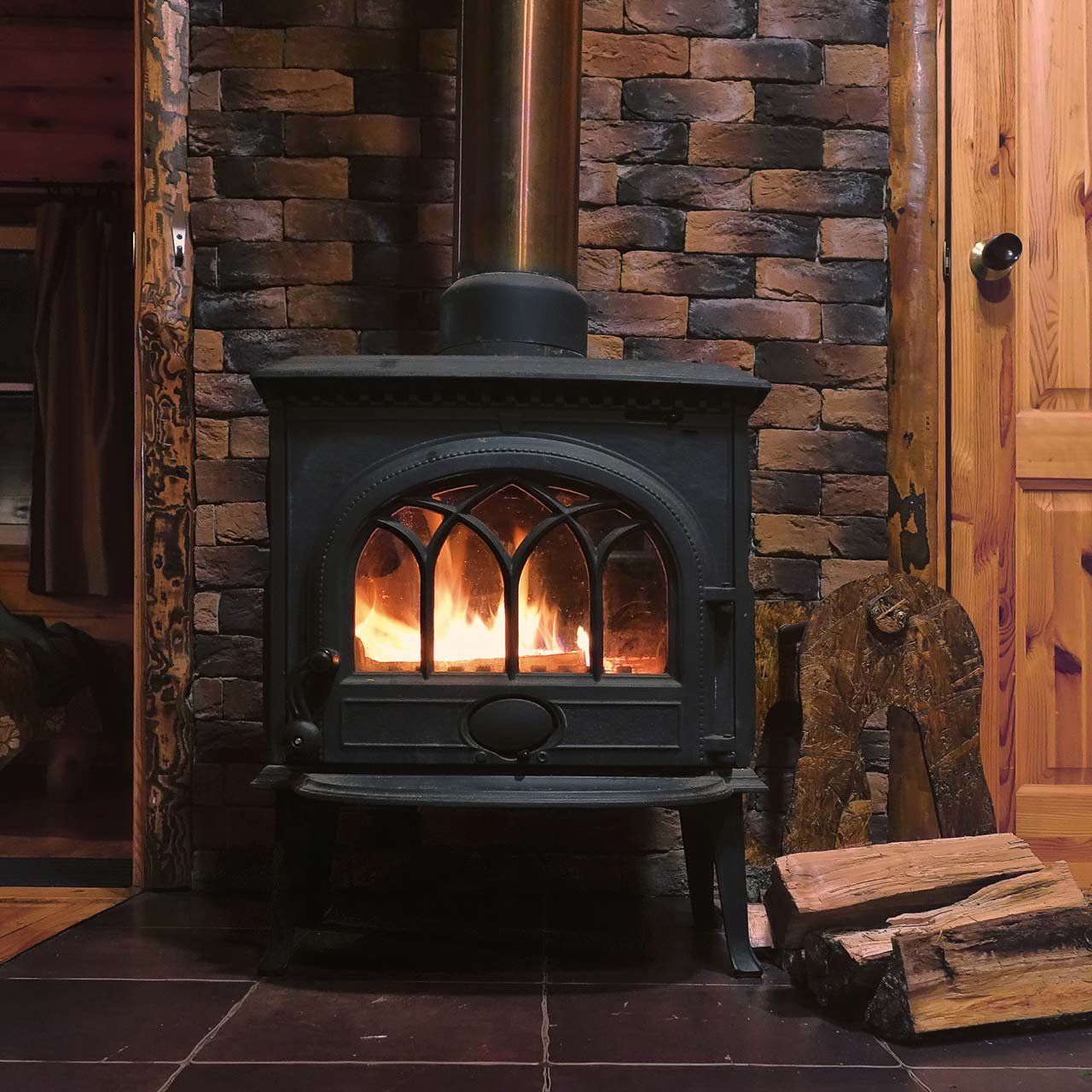 fire place for rustic bedroom