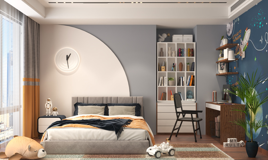 Encourage study in style with a folding study chair in a wooden workspace, enhancing comfort and functionality.