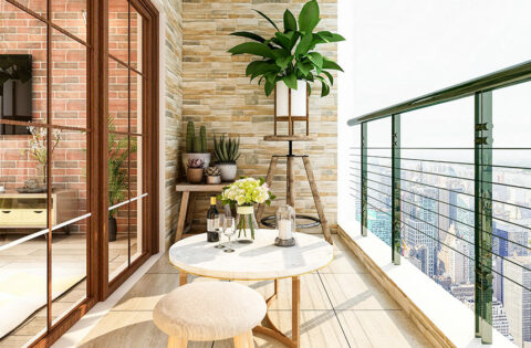 Glass railing design for balcony