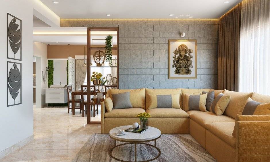 Interior designers in chennai which showcases an ideal mix of modern interiors with traditional South Indian wooden elements