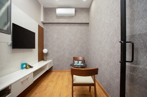 Living room with tv unit concepts displayed at kharghar, navi mumbai experience centre