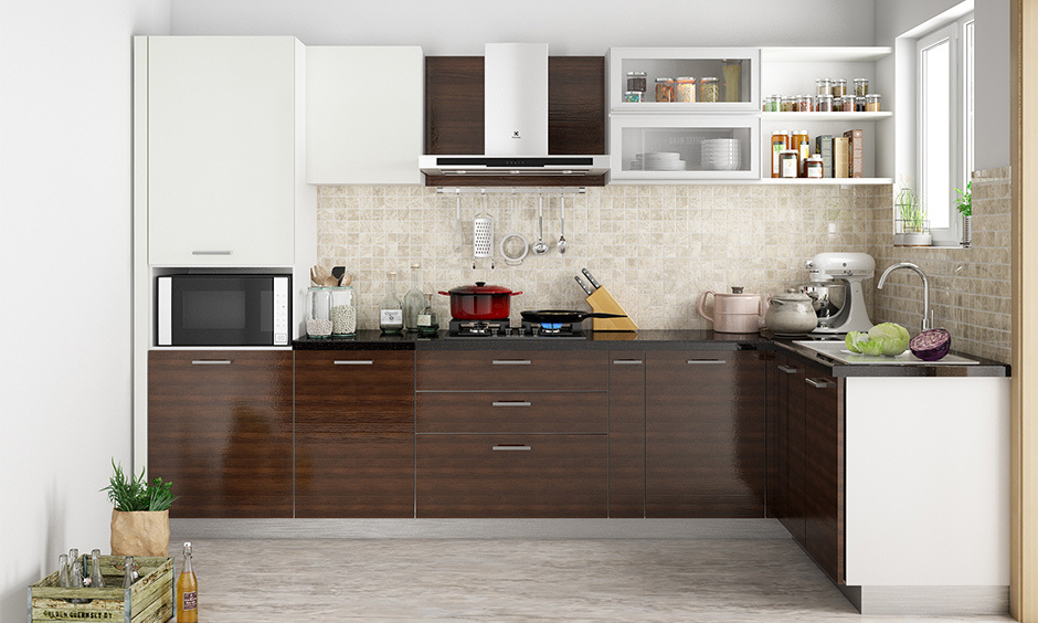 Textured kitchen laminates adding depth and character, resembling natural stone or wood finishes