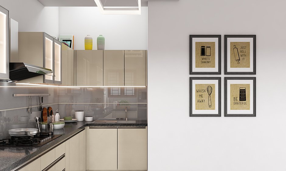 Smart kitchen appliances with dim LED light strips create a stylish look