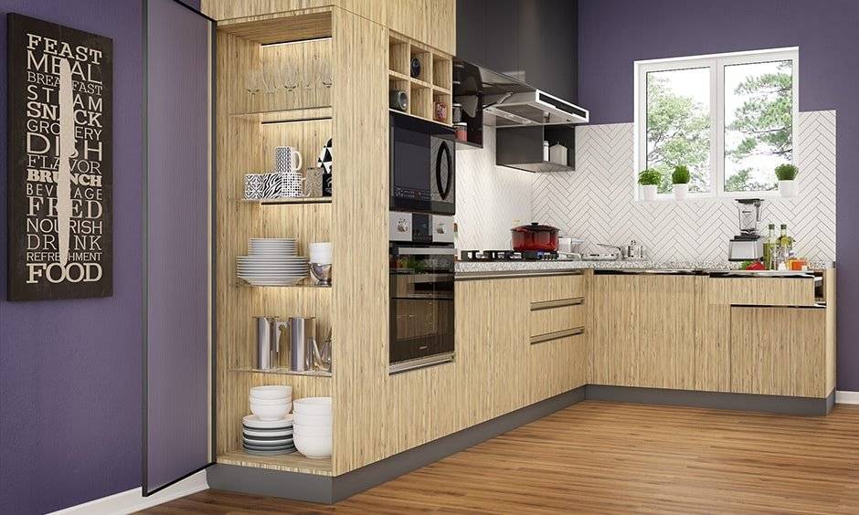 L-shaped kitchen layout images for modern homes in a 1bhk apartment