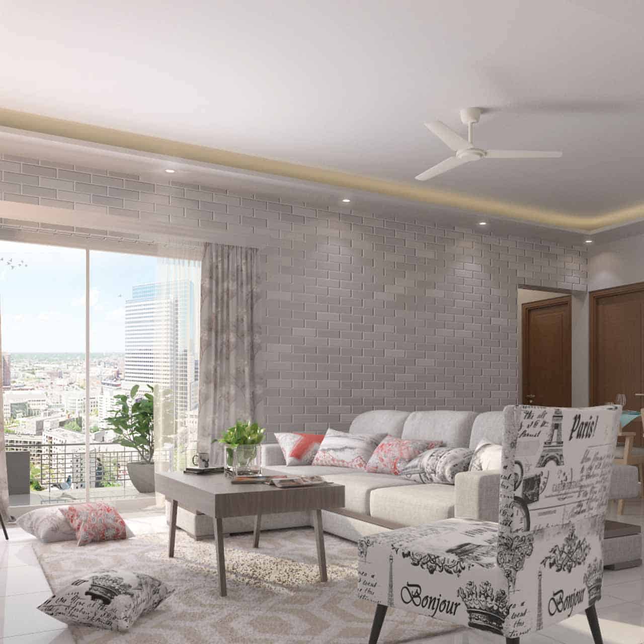 Laying out the drawing room