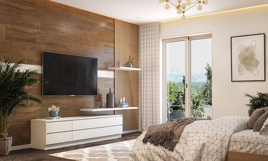 Living room wall-mounted shelves and cabinets for versatile strage solutions