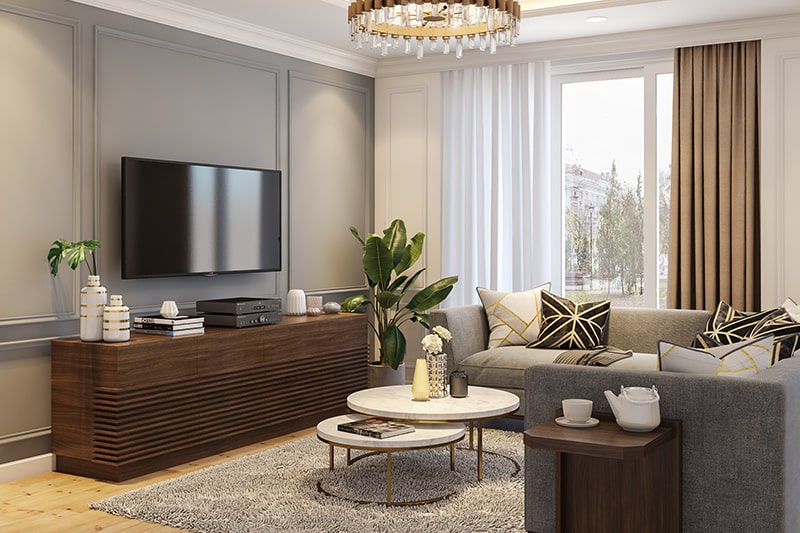 Pop false ceiling material is commonly used for interiors