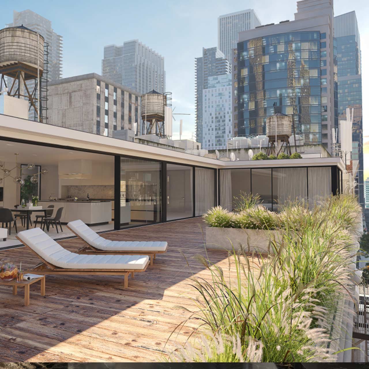 Penthouse design of private outdoor spaces for penthouse