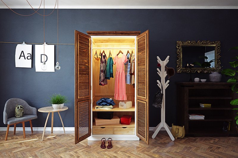 Shutter door wardrobe design gives you customised storage options to your wardrobe designs