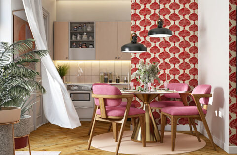 Small indian open kitchen with dining room