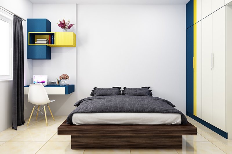 Study table for childrens bedroom with bed which is a great example of how good things can come in small packages for girls study room