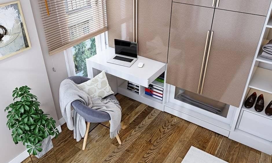 Study unit interior design for 3-bhk flat