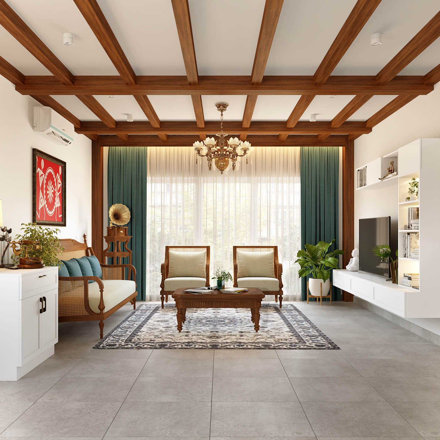 Top interior design company in Pune designed a living room with modular TV unit